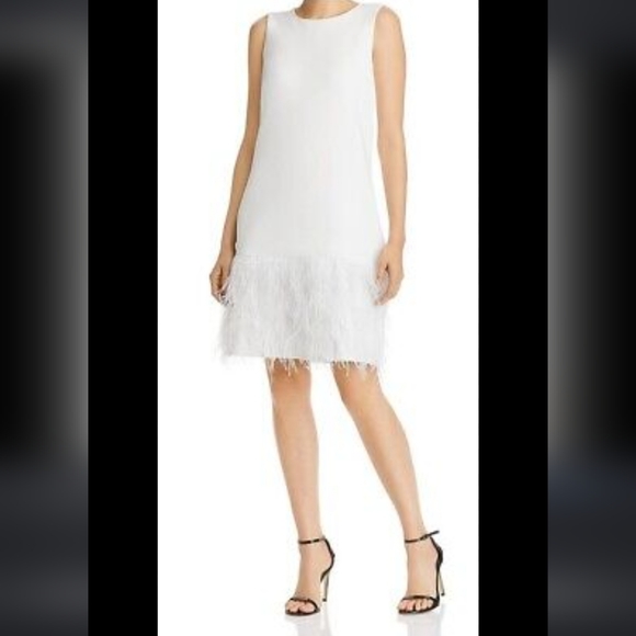 Sam Edelman Feather Hem Sheath Dress, US 8 NWT - Picture 2 of 16